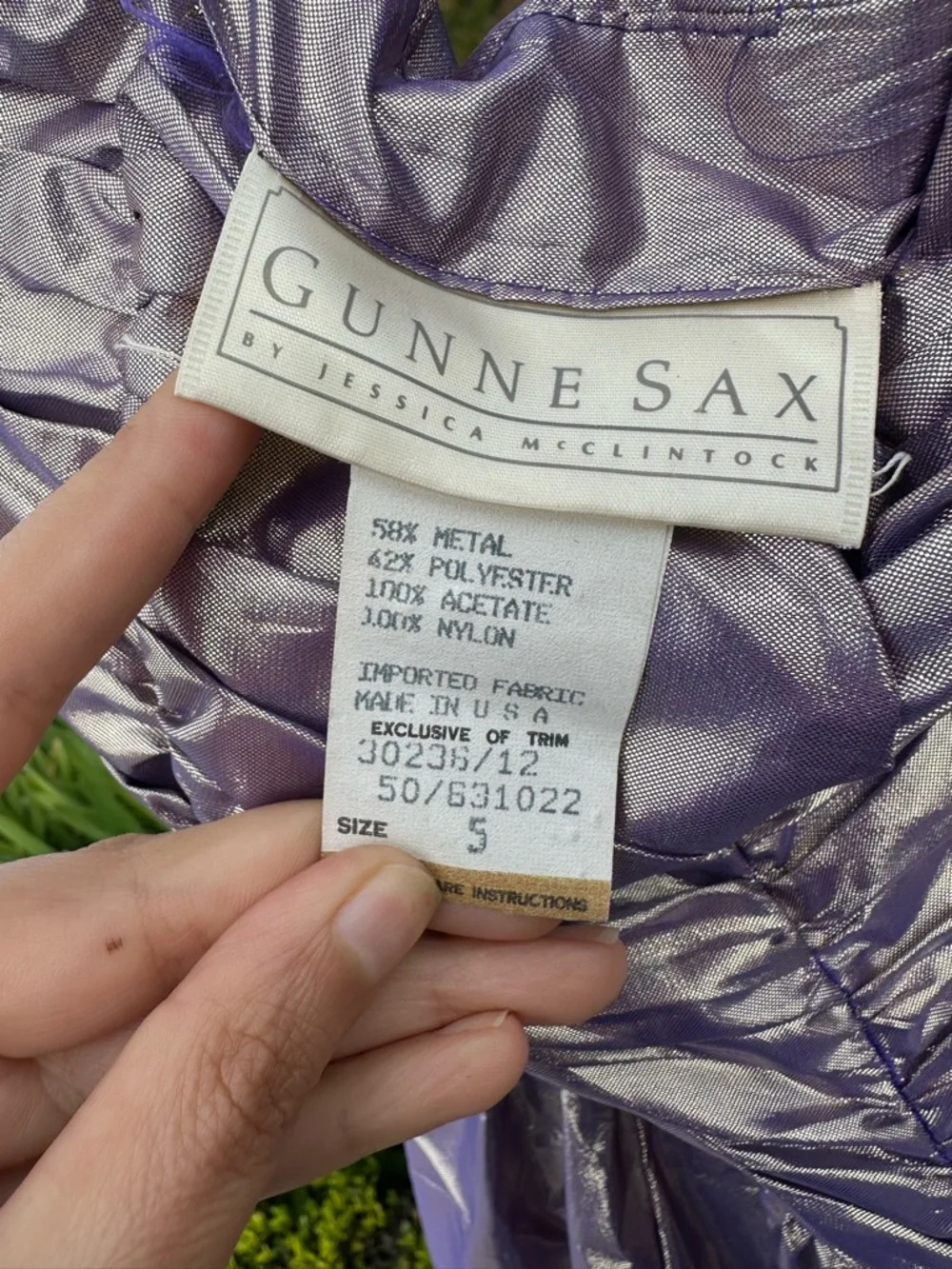 GUNNE SAX Jessica McClintock Purple Prom Gown 5 Iridescent 80s Bridgerton Formal - Picture 7 of 11